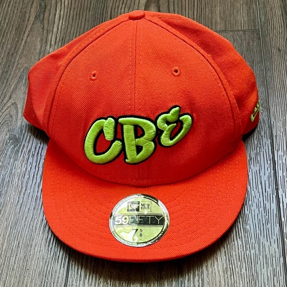 New Era Bright Orange Cap with Green Logo